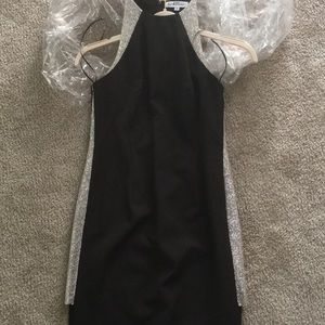 Floor length black dress with rhinestones